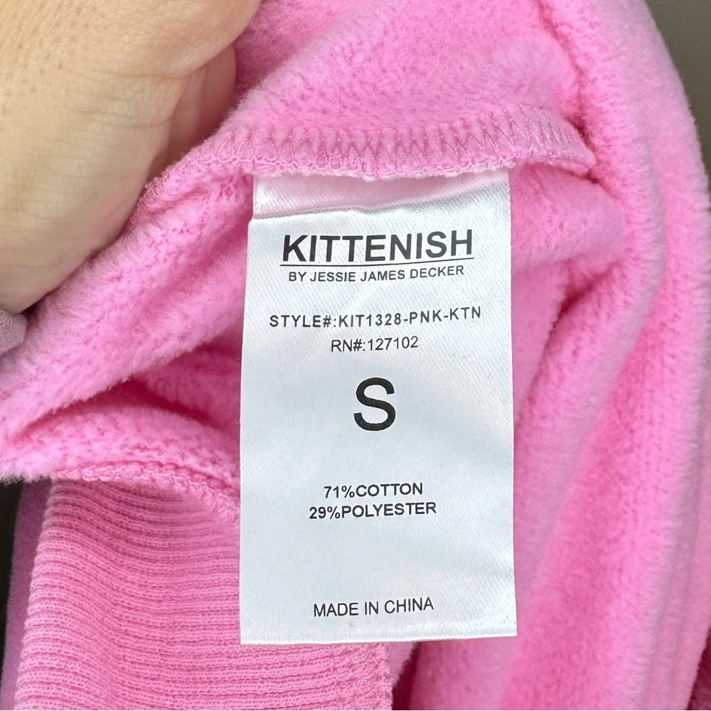 Kittenish Pink Lounge Set Cropped Zip Hoodie &‎ Shorts S/M